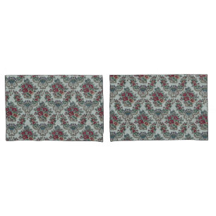 Floral Pattern Colourful Trendy Flowers and Leaves Pillowcase