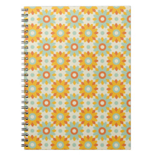 floral pattern colourful wild flowers abstract notebook