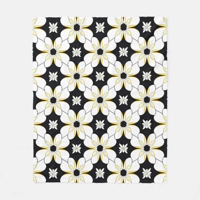 🌸 Floral Pattern Cosy Home Style Glow 🌿 Fleece Blanket (Front)