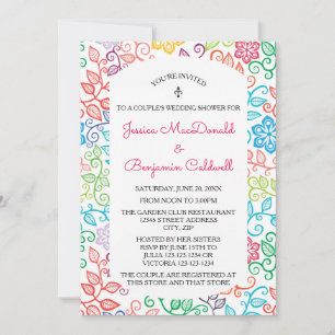 Floral Pattern -Couple's Wedding Shower Invitation
