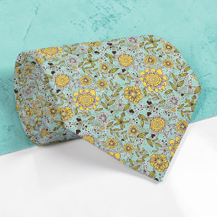 Floral Pattern Custom Necktie