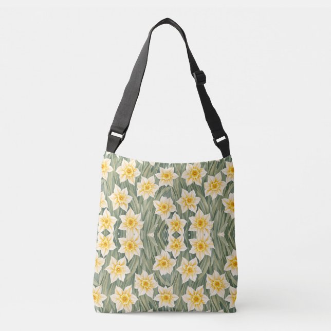 Floral Pattern Daffodil Flowers Crossbody Bag (Front)