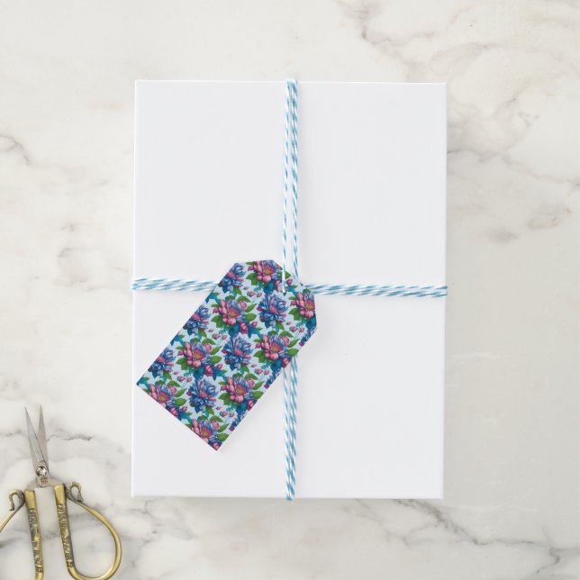 Floral pattern: Dahlia magic - Gift Tags (With Twine)
