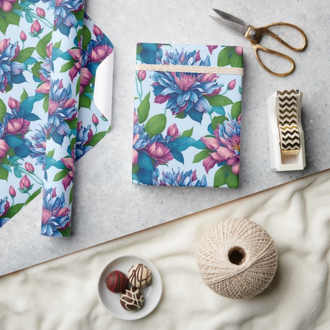 Floral pattern: Dahlia magic - Wrapping Paper (Crafts)