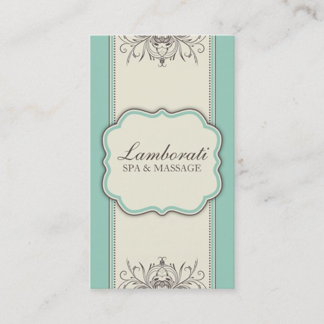 Floral Pattern Damask Elegant Modern Classy Retro Business Card (Front)