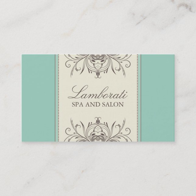 Floral Pattern Damask Elegant Modern Classy Retro Business Card (Front)