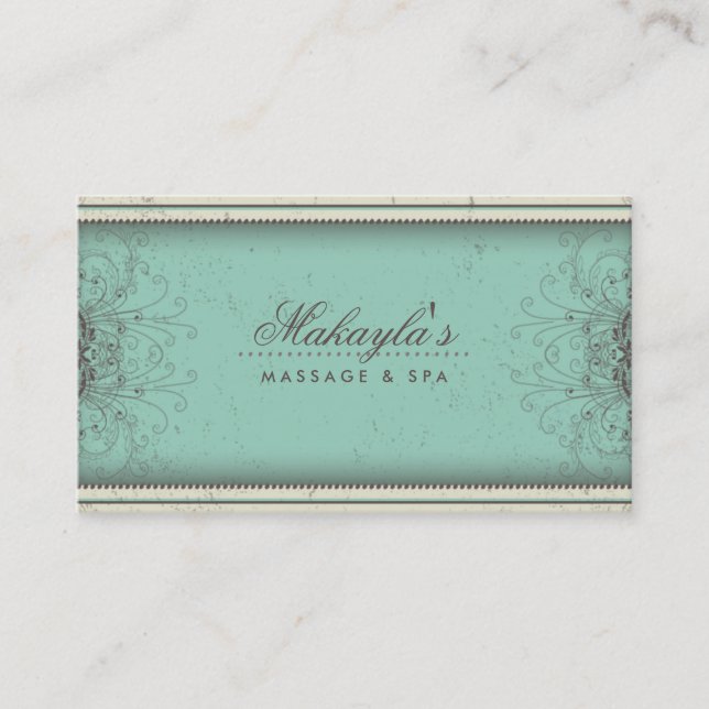 Floral Pattern Damask Elegant Modern Classy Retro Business Card (Front)