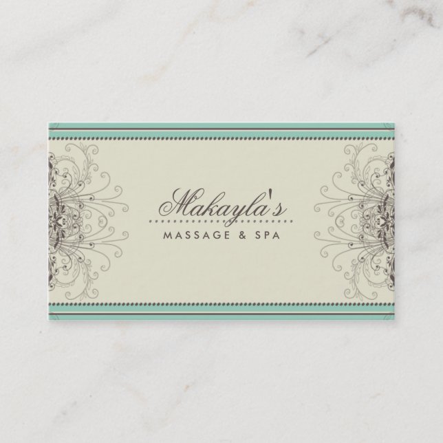 Floral Pattern Damask Elegant Modern Classy Retro Business Card (Front)