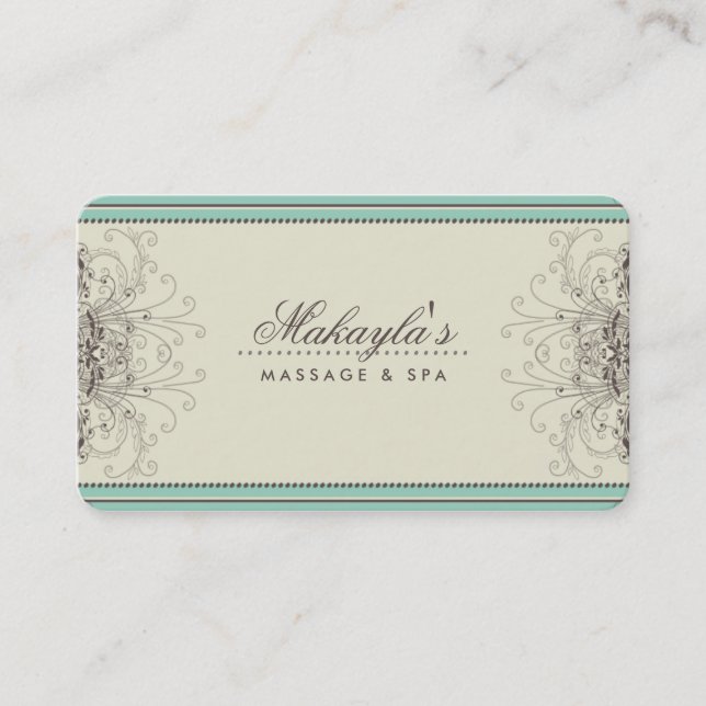 Floral Pattern Damask Elegant Modern Classy Retro Business Card (Front)