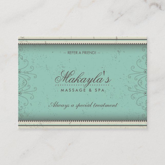 Floral Pattern Damask Elegant Referral Cards (Front)