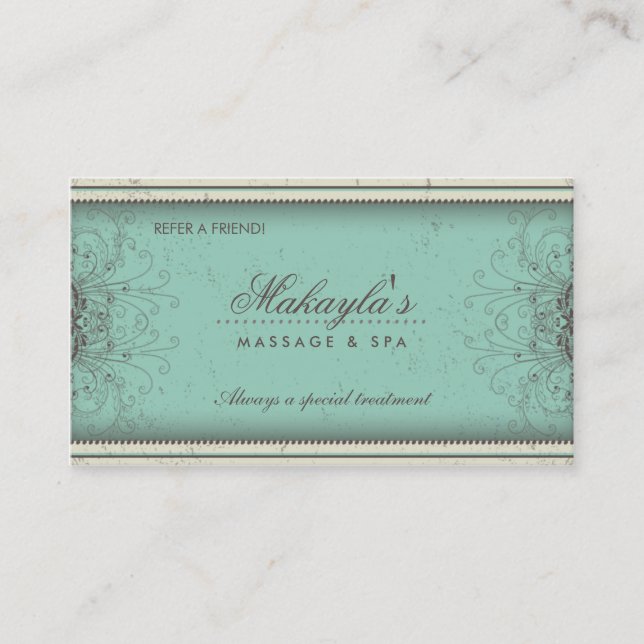Floral Pattern Damask Elegant Referral Cards (Front)