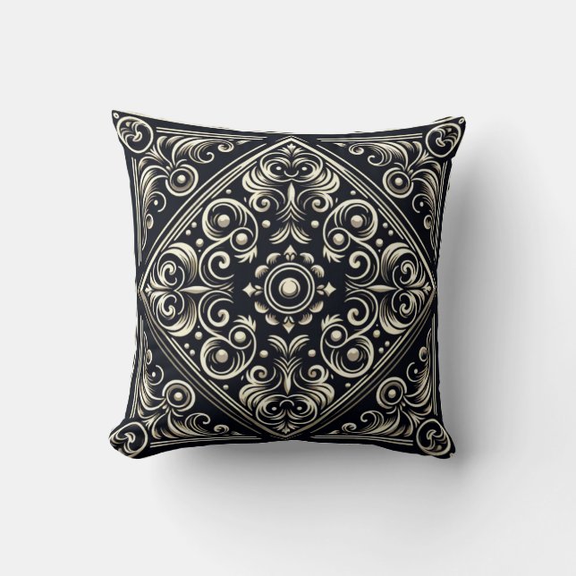 Floral Pattern Design Throw Pillow (Front)