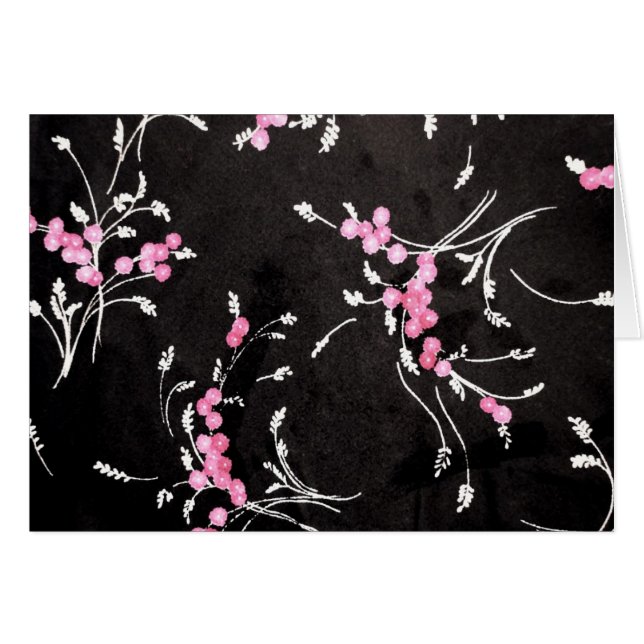Floral Pattern Digital Art in Black and Pink (Front Horizontal)