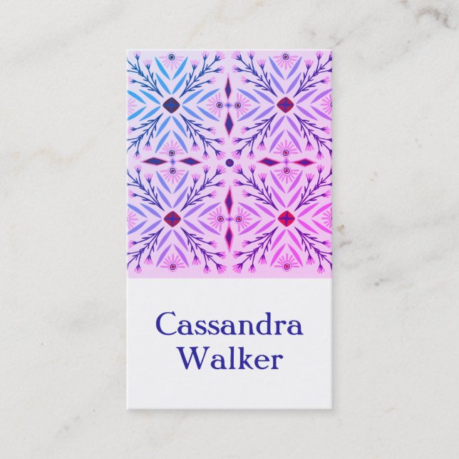 Floral Pattern Dolores Tiles Purple Business Card (Front)