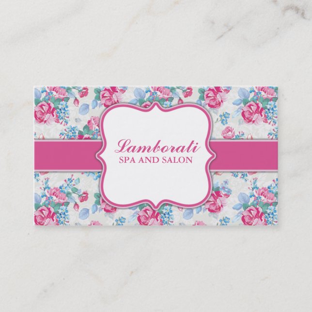 Floral Pattern Elegant Fashion Designer Stylist Business Card (Front)