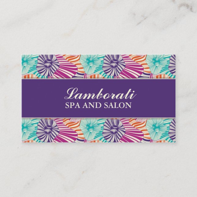 Floral Pattern Elegant Hairdresser Salon Groupon Business Card (Front)