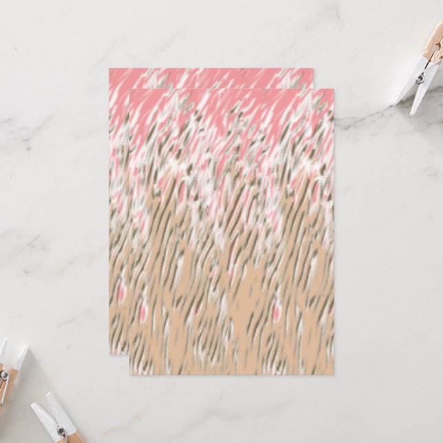 Floral pattern featuring vibrant red flowers, soft invitation (Front/Back In Situ)