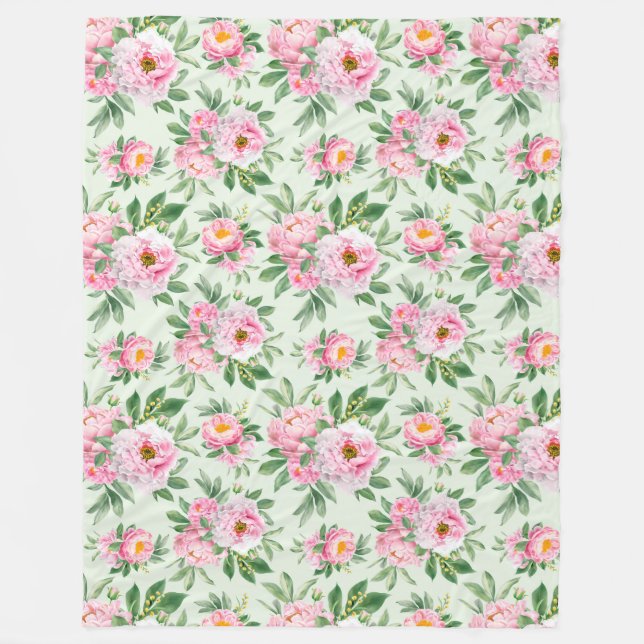 Floral pattern fleece blanket (Front)