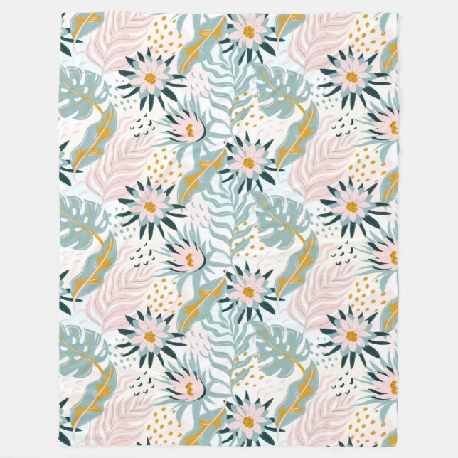 Floral pattern fleece blanket (Front)