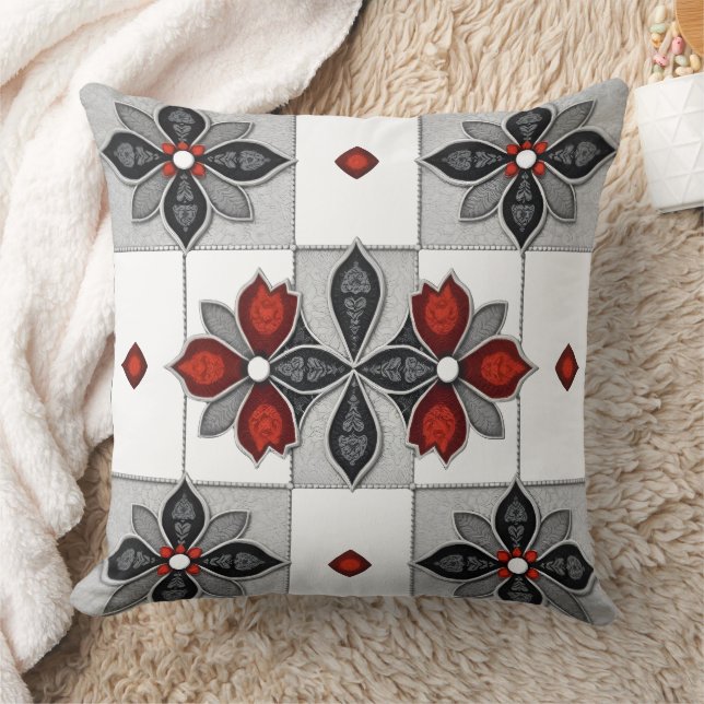 Floral Pattern Fleece Cushion (Blanket)