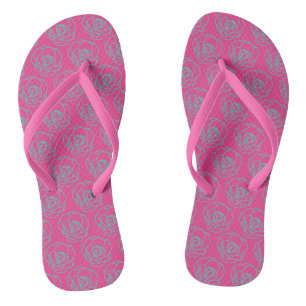 Floral pattern flip flops 