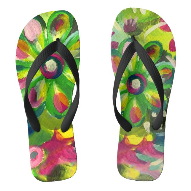 floral pattern  flip flops (Footbed)