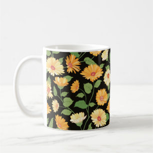 Floral pattern. Flower marigold seamless backgroun Coffee Mug