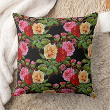 Floral Pattern Flowers Roses Red Pink Yellow Green