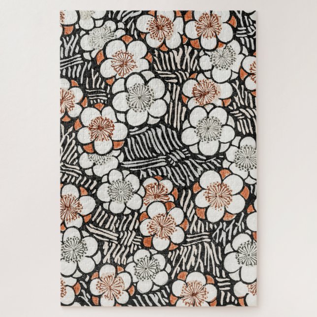 Floral pattern from Bijutsu Sekai Watanabe Seitei Jigsaw Puzzle (Vertical)