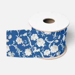 Floral pattern grosgrain ribbon