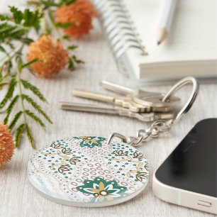 Floral Pattern Home Decor Key Ring