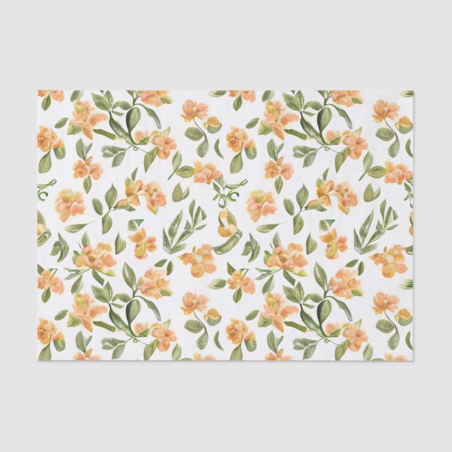 Floral Pattern Honeysuckle Flowers Tissue Paper (Front)