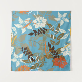 Floral Pattern Illustration: Seamless Vintage Back Tapestry