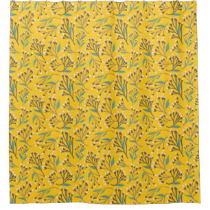 Floral Pattern in delicate branches and buds Shower Curtain