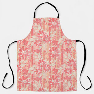 Floral pattern in fashionable peach shades apron