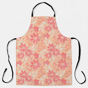 Floral pattern in fashionable peach shades apron