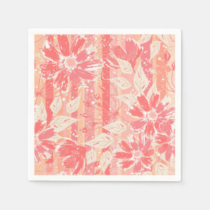 Floral pattern in fashionable peach shades napkin
