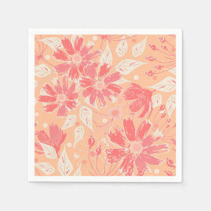 Floral pattern in fashionable peach shades napkin
