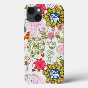 Floral pattern in retro style 2 iPhone 13 case