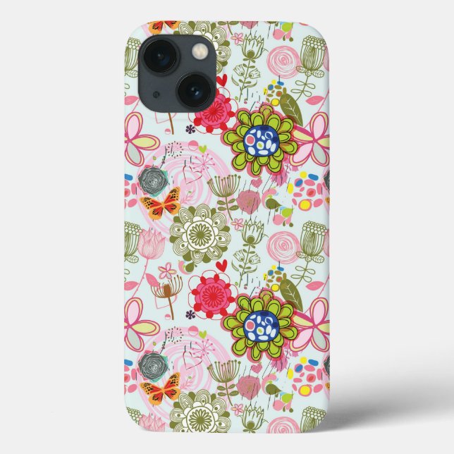 Floral pattern in retro style 2 Case-Mate iPhone case (Back)
