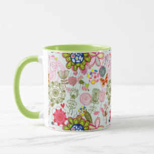 Floral pattern in retro style 2 mug