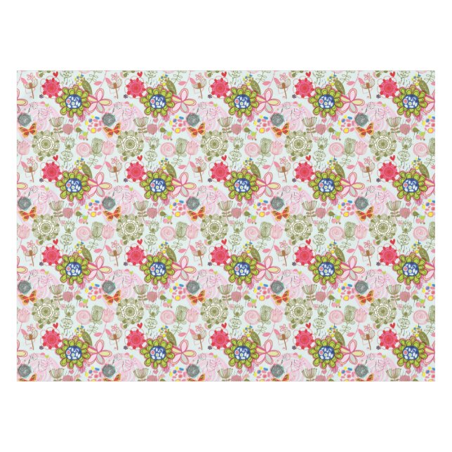 Floral pattern in retro style 2 tablecloth (Front (Horizontal))