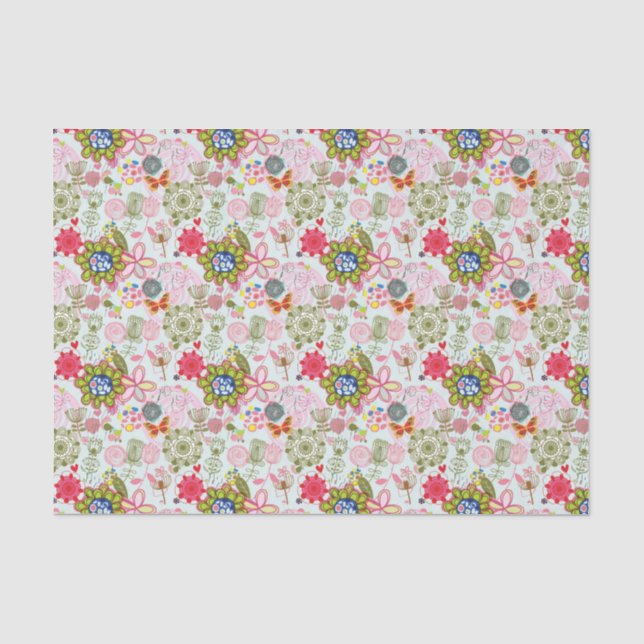 Floral pattern in retro style 2 tissue paper (Front)