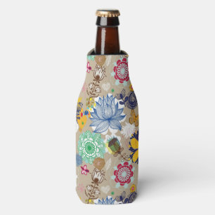 Floral pattern in retro style 3 bottle cooler