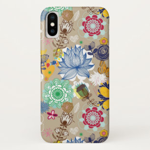 Floral pattern in retro style 3 iPhone x case