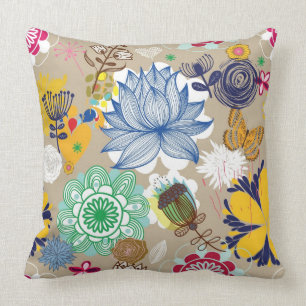 Floral pattern in retro style 3 cushion