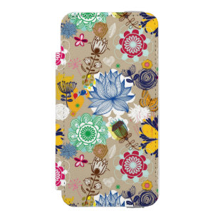 Floral pattern in retro style 3 incipio watson™ iPhone 5 wallet case