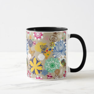 Floral pattern in retro style 3 mug