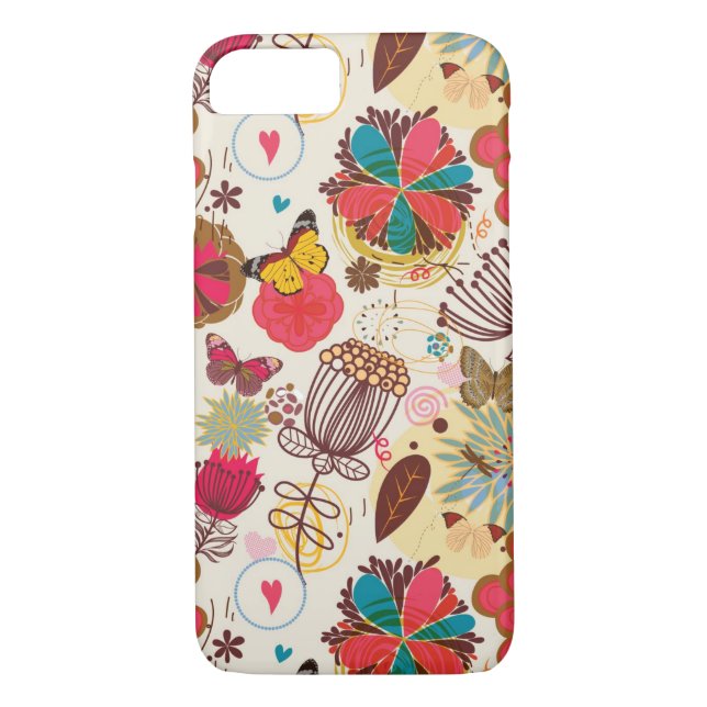 Floral pattern in retro style 4 Case-Mate iPhone case (Back)