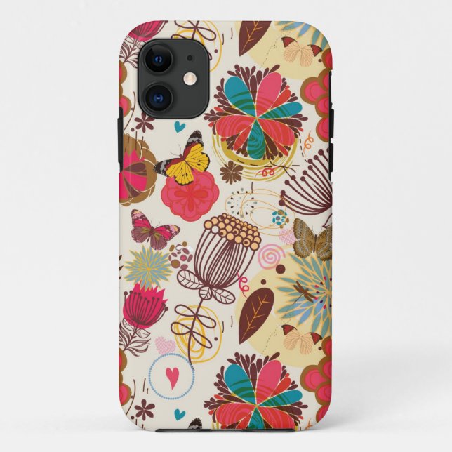 Floral pattern in retro style 4 Case-Mate iPhone case (Back)